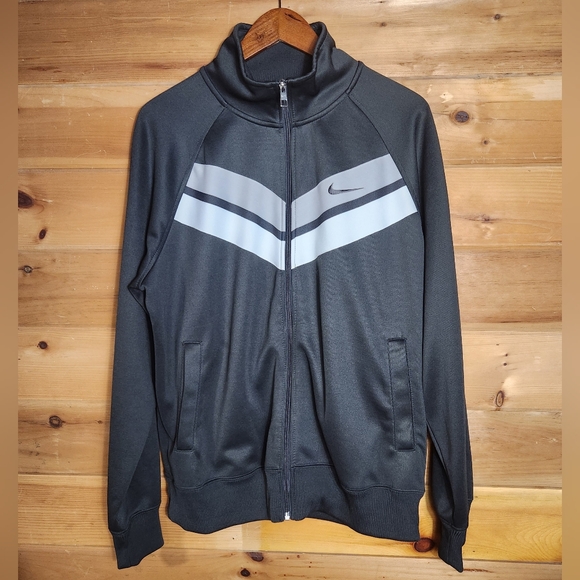Nike Other - Nike Striker Chevron Track Jacket Mens L Grey Raglan 532919 060 Polyester Zip